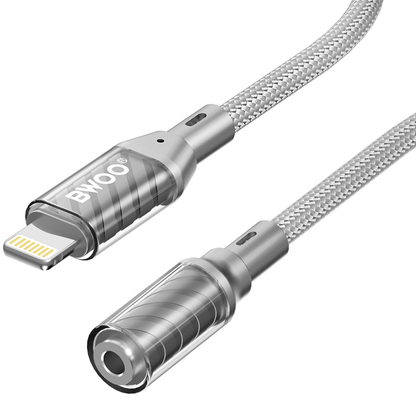 Audio adaptér Lightning - 3,5 mm BWOO BZ66, Šedý