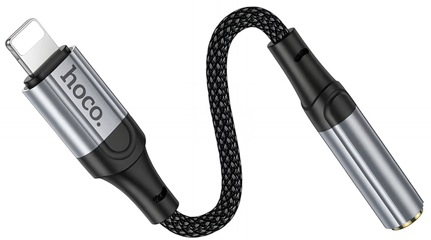 Audio adaptér Lightning - 3.5mm HOCO LS36A, Šedý