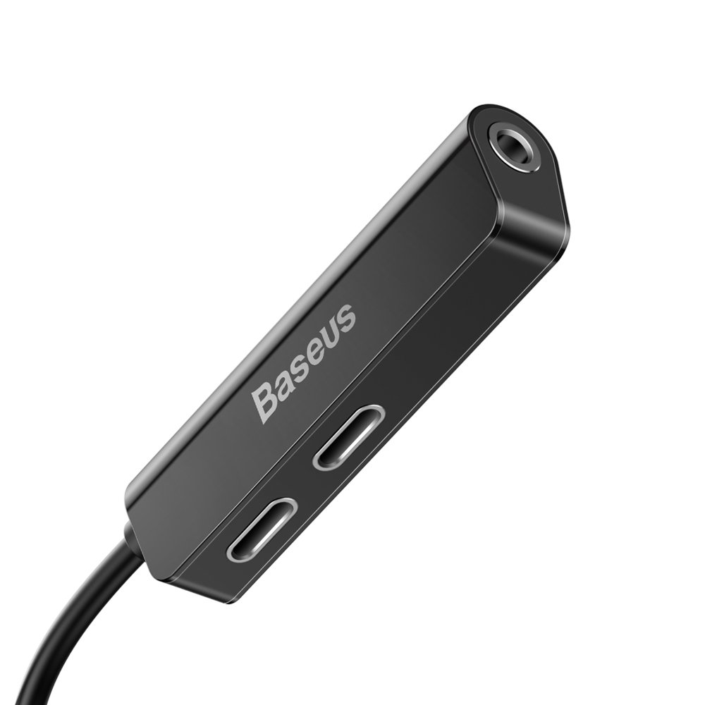 Audio adaptér Lightning - Lightning / 3,5mm Baseus L52, černý, znovu zabalený CALL52-01