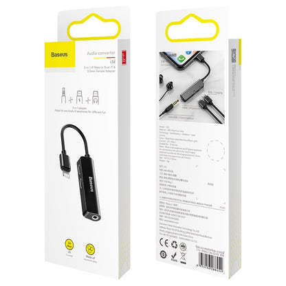 Audio adaptér Lightning - Lightning / 3.5mm Baseus L52, Černý CALL52-01