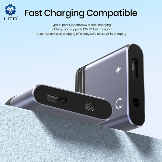 Lightning Audio Adapter - Lightning / 3.5mm Lito LA04L, Black