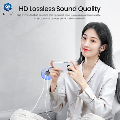 Audio adaptér Lightning - Lightning / 3.5mm Lito LA04L, Černý