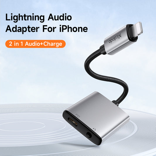 Audio adaptér Lightning - Lightning / 3.5mm McDodo CA-5540 Wales, Šedý