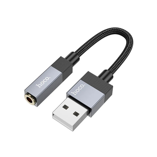 Audio adaptér HOCO UPA32D, USB-A - 3,5 mm, černý