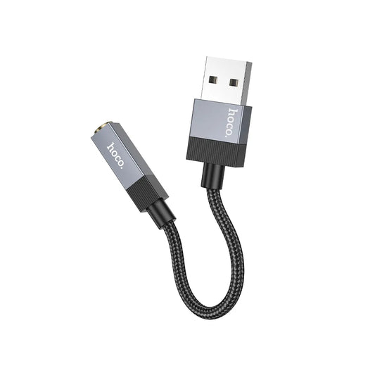 Audio adaptér HOCO UPA32D, USB-A - 3,5 mm, černý