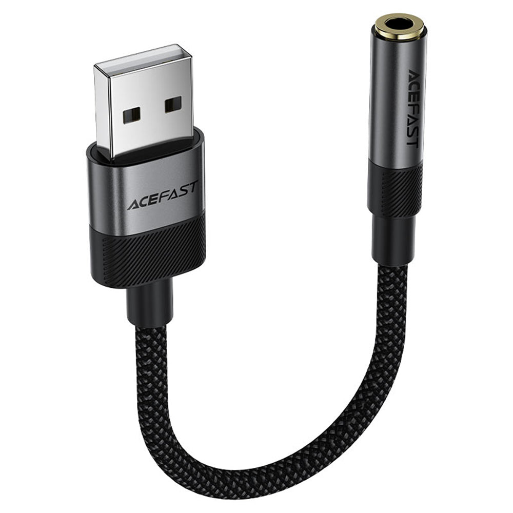 Audio adaptér Acefast J13, USB-A - 3,5 mm, černý.