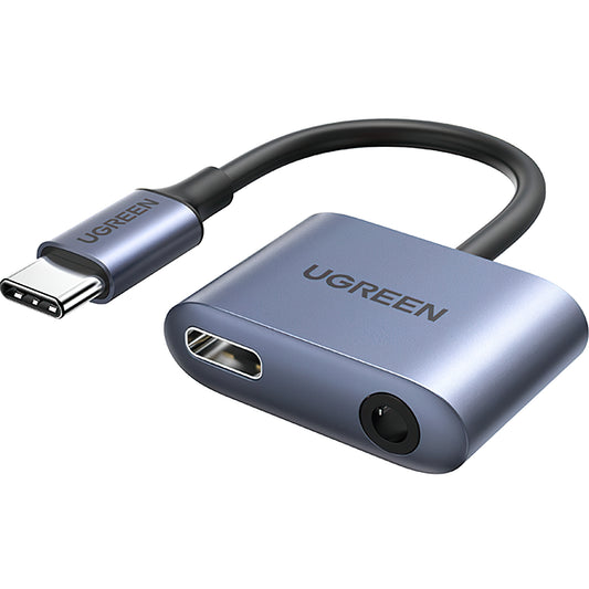 Audio adaptér USB-C - 3.5mm / USB-C UGREEN CM231, Šedý