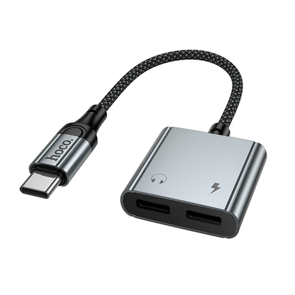 USB-C audio adaptér - USB-C / USB-C HOCO UPA34A, šedý