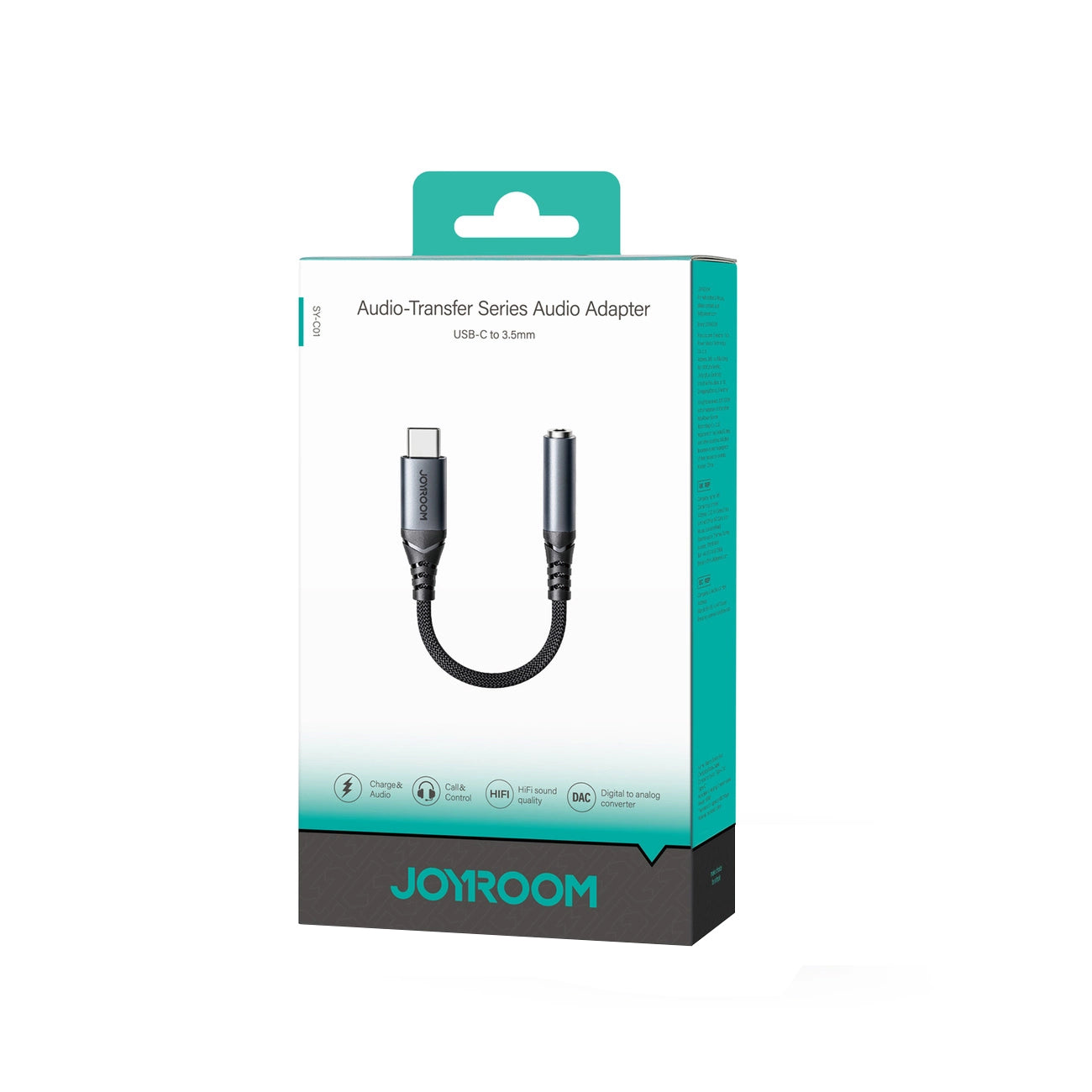 Audio adaptér USB-C - 3.5mm Joyroom SY-C01, Černý