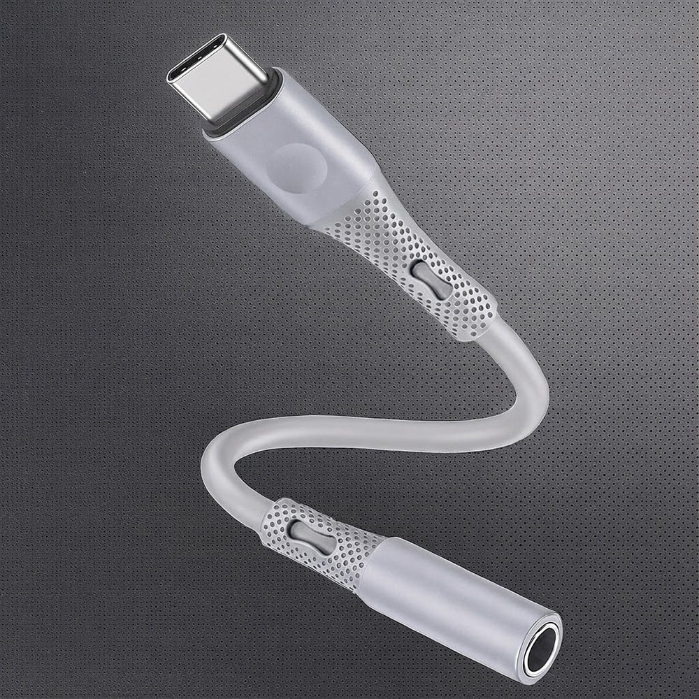 Audio adaptér USB-C - 3.5mm Techsuit AC1 SoundFlex, Šedý