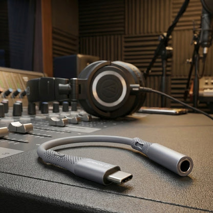 Audio adaptér USB-C - 3.5mm Techsuit AC1 SoundFlex, Šedý