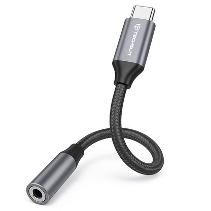 USB-C to 3.5mm Audio Adapter Techsuit AC12 FuseXound, Gray, Set of 2 Pieces