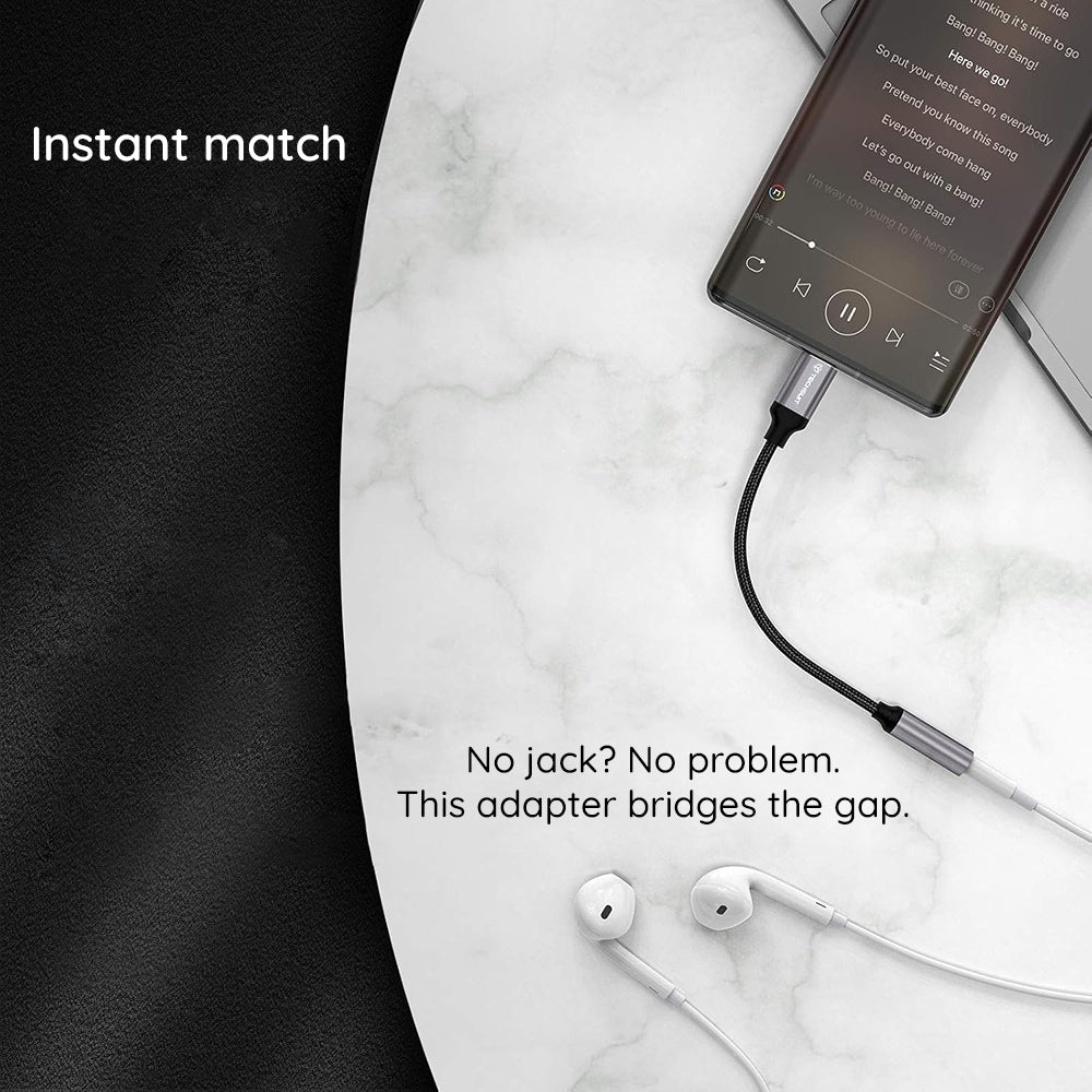 Audio adaptér USB-C - 3.5mm Techsuit AC13 FuseXound, Černý