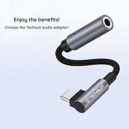 Adaptér Audio USB-C - 3.5mm Techsuit AC7 MusicDox, Šedý