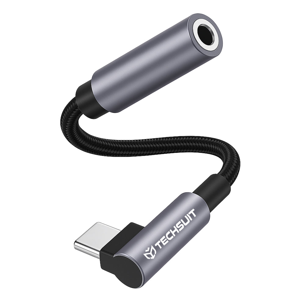 Adaptér Audio USB-C - 3.5mm Techsuit AC7 MusicDox, Šedý