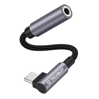 Adaptér Audio USB-C - 3.5mm Techsuit AC7 MusicDox, Šedý