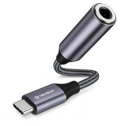 Audio adaptér USB-C - 3.5mm Techsuit AC8 MusicDox, Šedý