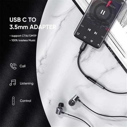 Audio adaptér USB-C - 3.5mm UGREEN AV142, Černý