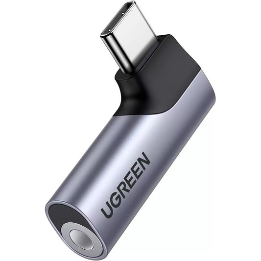Audio adaptér USB-C - 3.5mm UGREEN CM460 (20194) úhlový, šedý