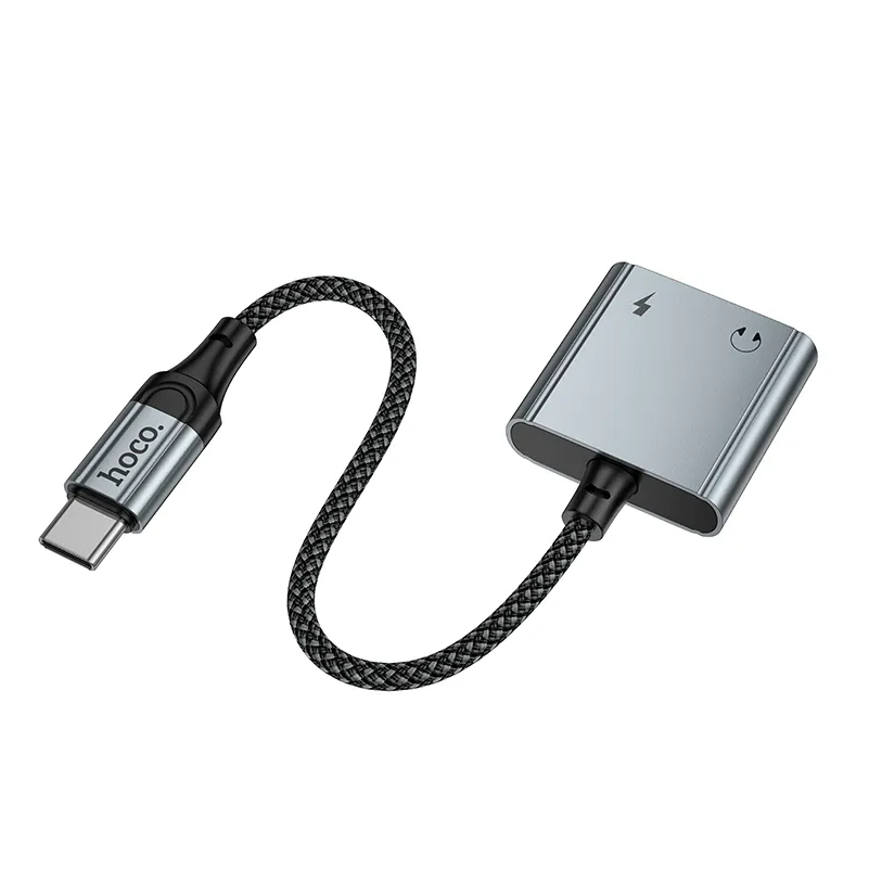 USB-C audio adaptér - USB-C / USB-C HOCO UPA34A, šedý