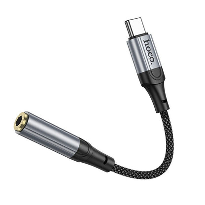 Audio adaptér USB-C - 3.5mm HOCO LS36, šedý