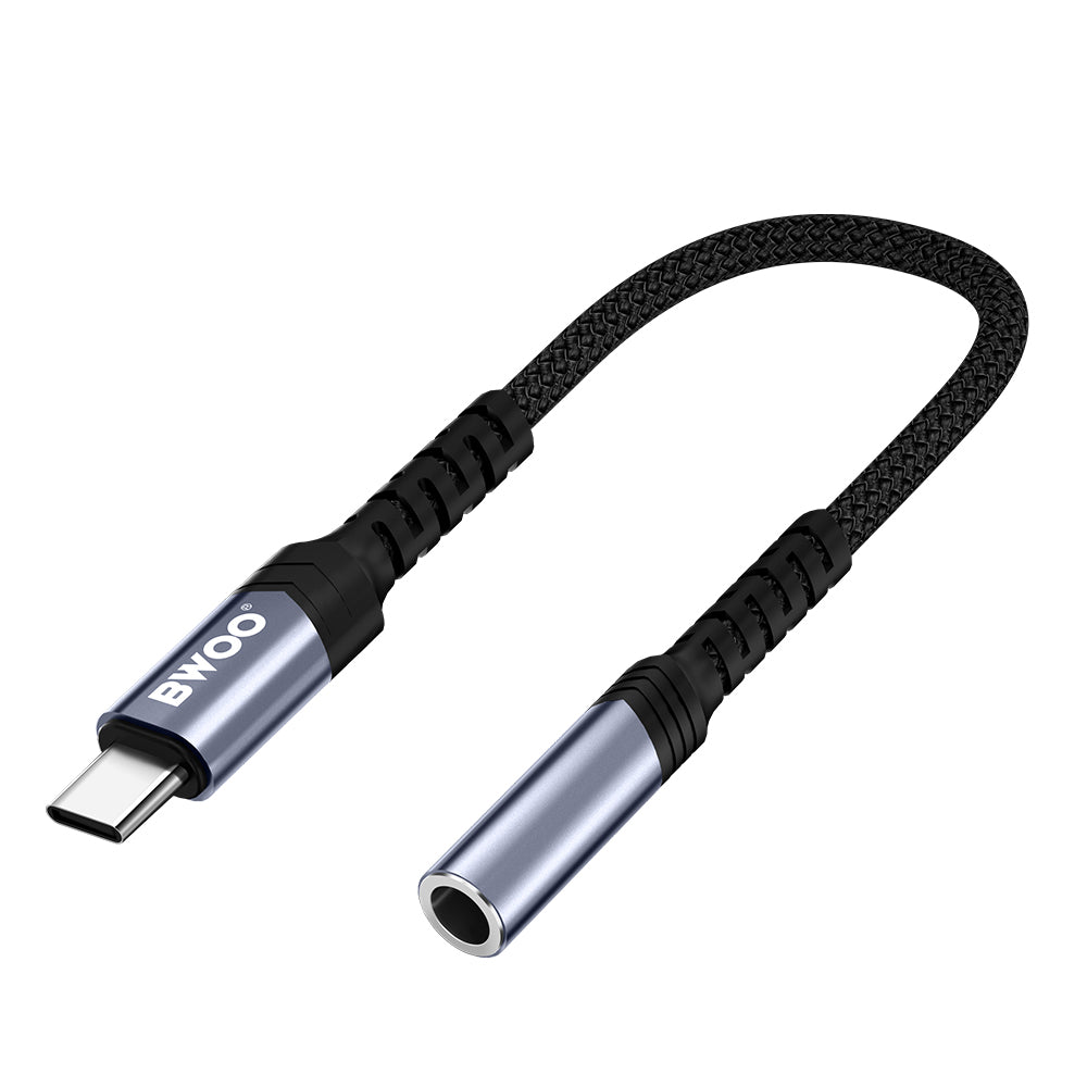 Audio adaptér USB-C - 3.5mm BWOO BZ47, Černý