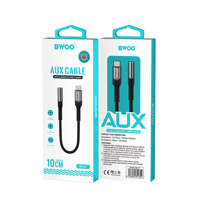 Audio adaptér USB-C - 3.5mm BWOO BZ47, Černý