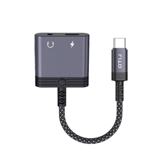 Audio adaptér USB-C - USB-C / 3.5mm Lito LA04T, Černý