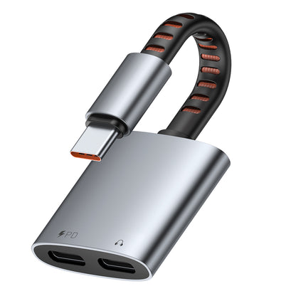 Audio adaptér USB-C - USB-C / USB-C McDodo CA-3370, Šedý