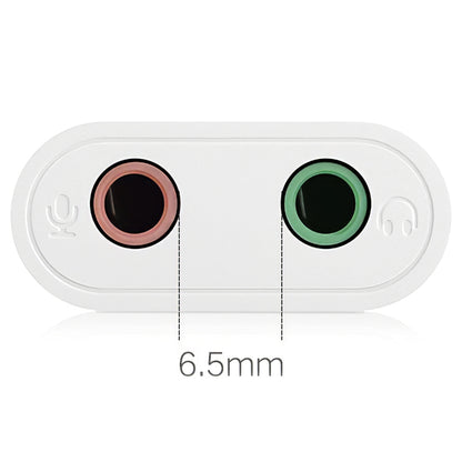 USB zvuková karta UGREEN US205, 2 x Jack 3.5mm, Bílá