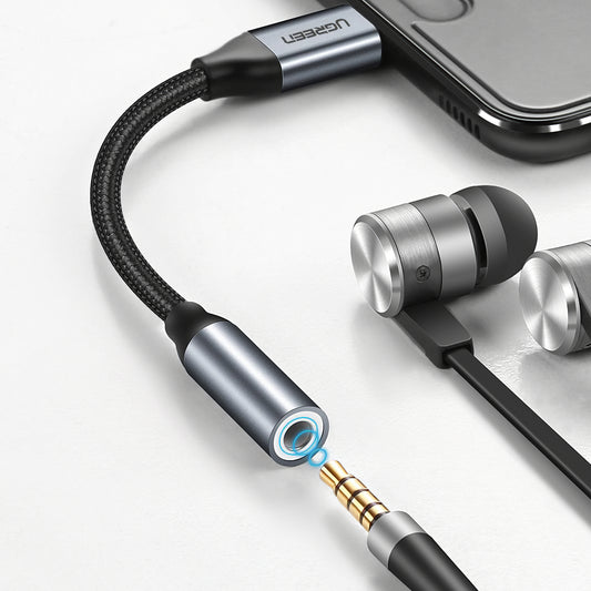 Audio adaptér USB-C - 3.5mm UGREEN AV142, Šedý