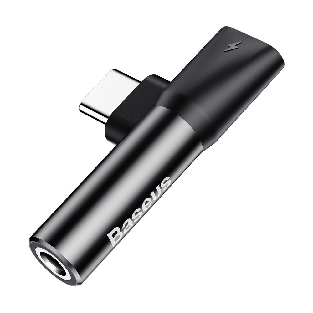 Audio adaptér USB-C - USB-C / 3,5 mm Baseus L41, černý CATL41-01