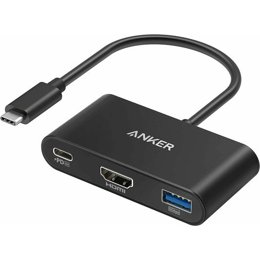 Audio a Video Adaptér USB-C - USB-C / HDMI / USB-A Anker PowerExpand, Černý A8339HA1
