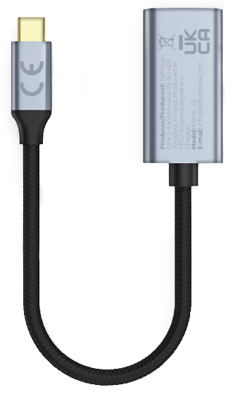 Audio a video adaptér USB-C - HDMI MaXlife MXHC-01, Šedý