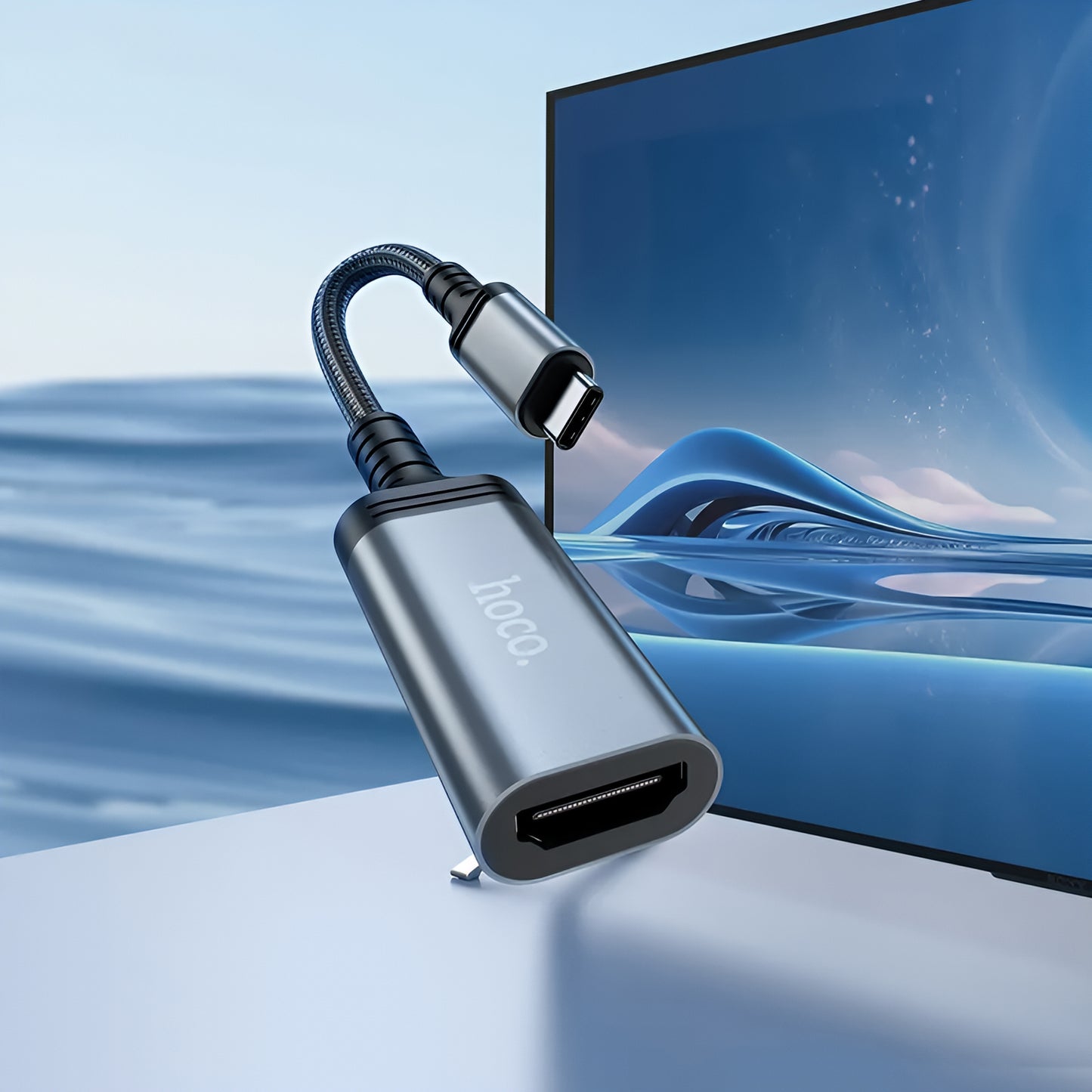 Audio a Video Adaptér USB-C - HDMI HOCO UA43A, Šedý