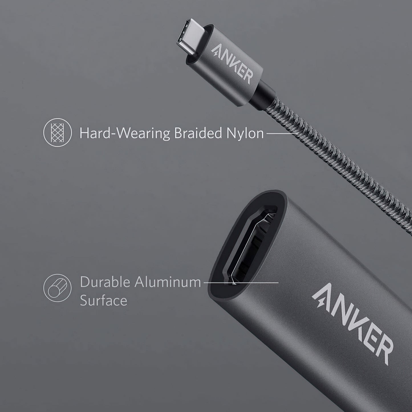 Audio a Video Adaptér USB-C - HDMI Anker PowerExpand+, Šedý A83120A1