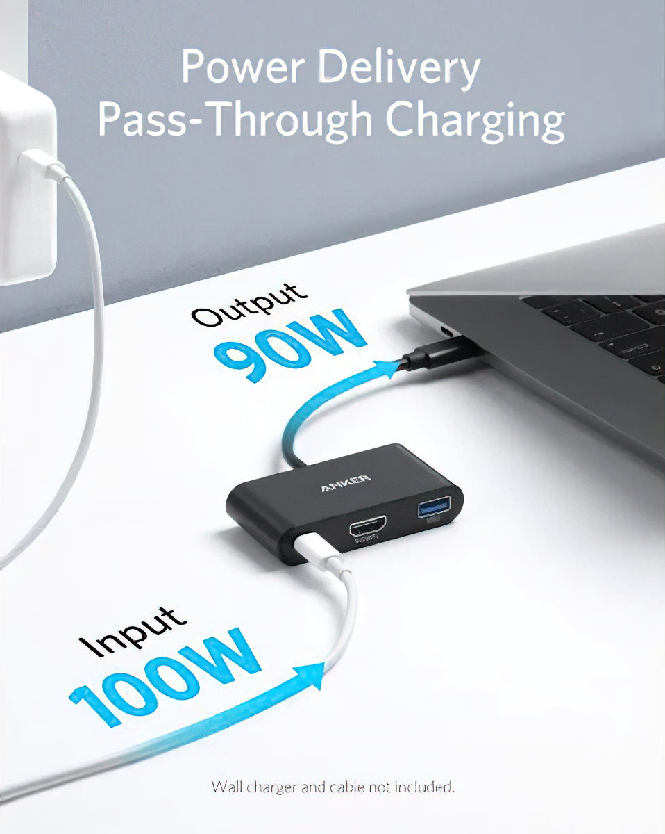 Audio a Video Adaptér USB-C - USB-C / HDMI / USB-A Anker PowerExpand, Černý A8339HA1