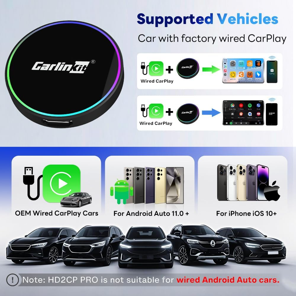 Adaptér Carplay / Android Auto Wireless Carlinkit HD2CP Pro pro Apple iPhone / Android Series