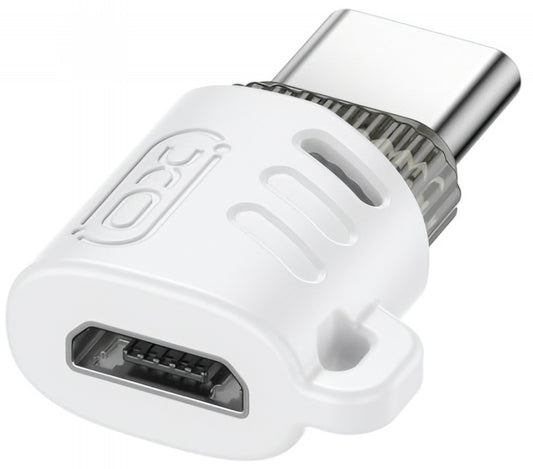 Adaptér pro data a nabíjení microUSB - USB-C XO Design NB256G, Bílý