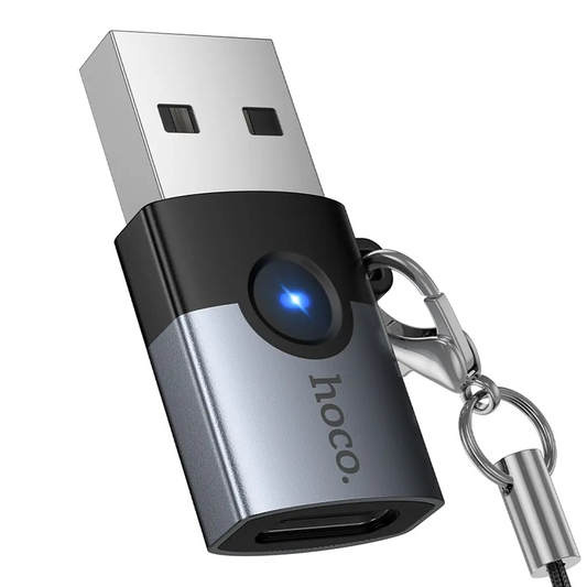 USB-C - USB-A datový a nabíjecí adaptér HOCO UA46B, šedý
