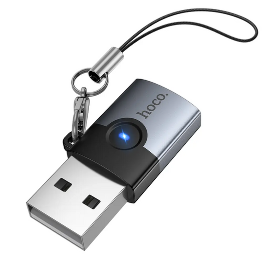 USB-C - USB-A datový a nabíjecí adaptér HOCO UA46B, šedý