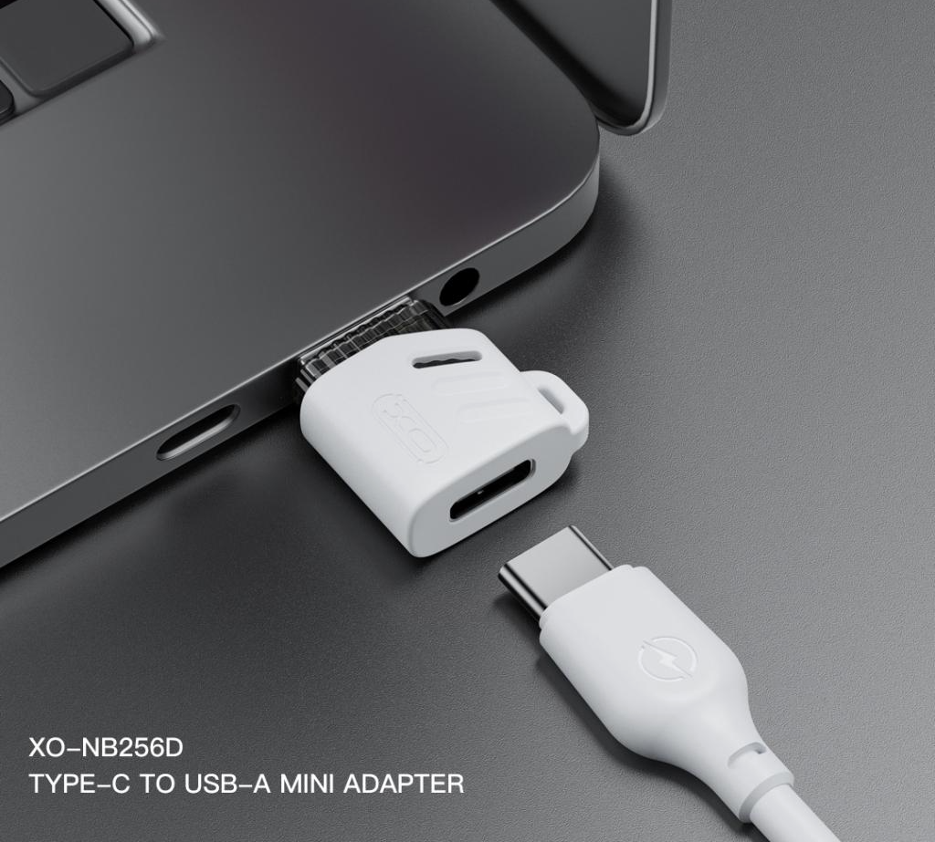 Adaptér pro data a nabíjení USB-C - USB-A XO Design NB256D, Bílý