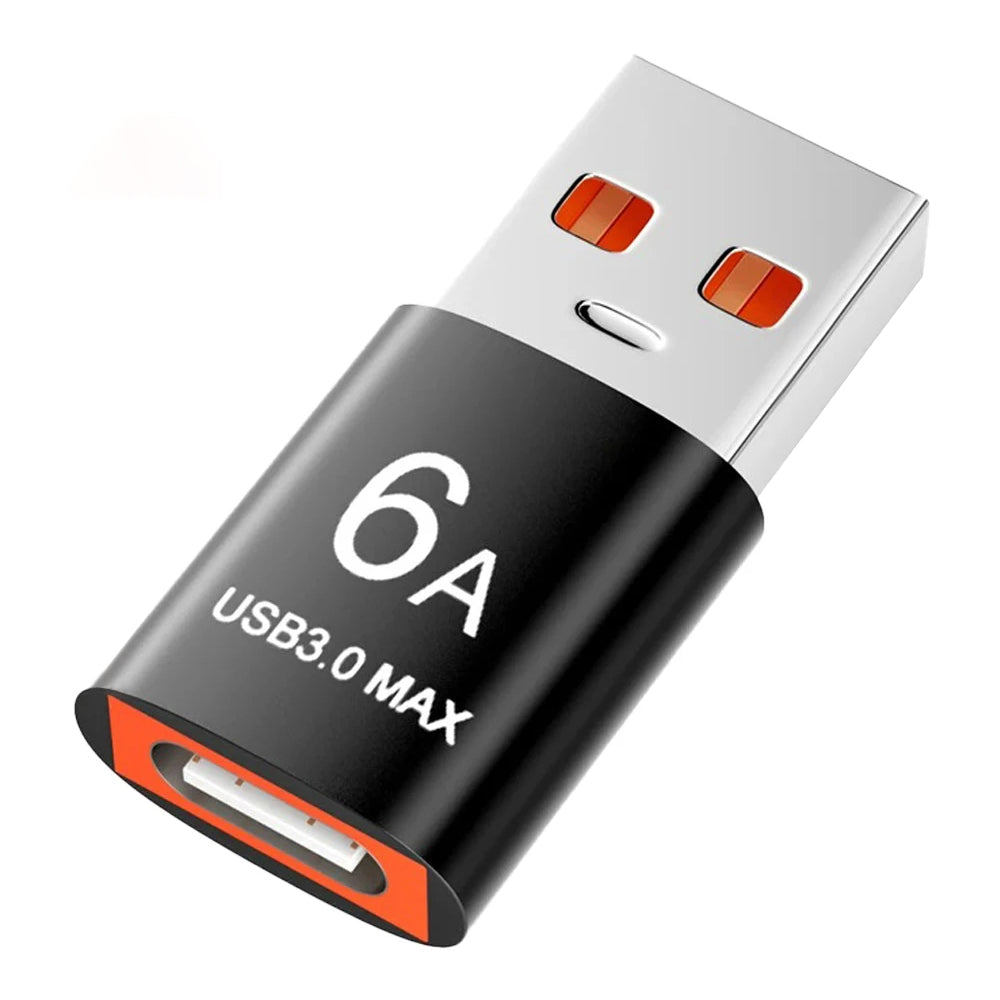 Adaptér pro data a nabíjení USB-C - USB-A Techsuit A5 HyperPort, Černý Oranžový