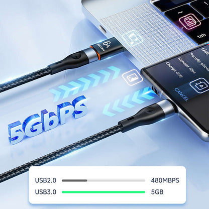 Adaptér pro data a nabíjení USB-C - USB-A Techsuit A5 HyperPort, Černý Oranžový