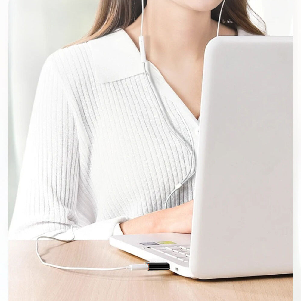 Adaptér pro data a nabíjení USB-C - USB-A Techsuit A5 HyperPort, Černý Oranžový