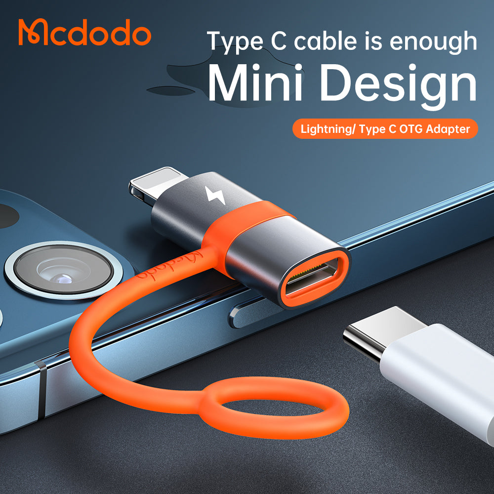 Adaptér pro data a nabíjení USB-C - Lightning McDodo OT-0510, šedý