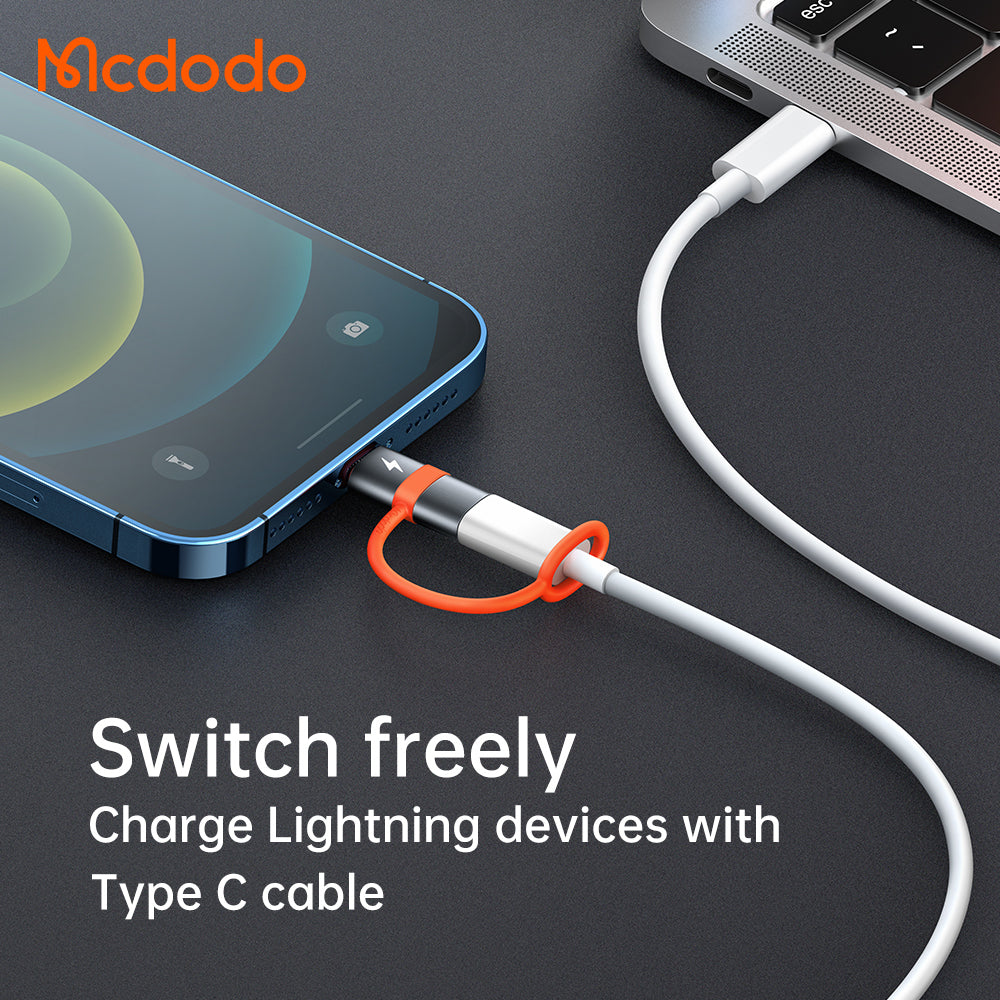 Adaptér pro data a nabíjení USB-C - Lightning McDodo OT-0510, šedý