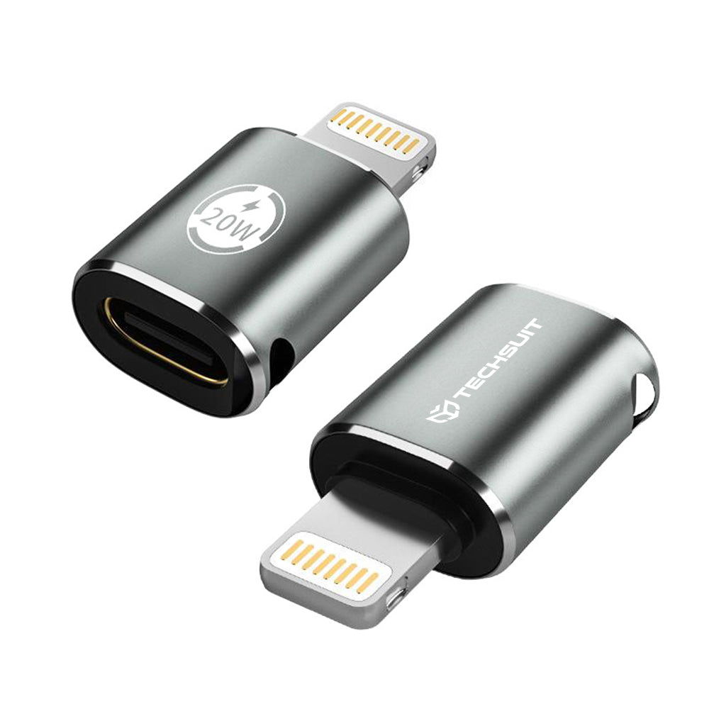 Adaptér pro data a nabíjení USB-C - Lightning Techsuit A11 TitanCoreX, šedý