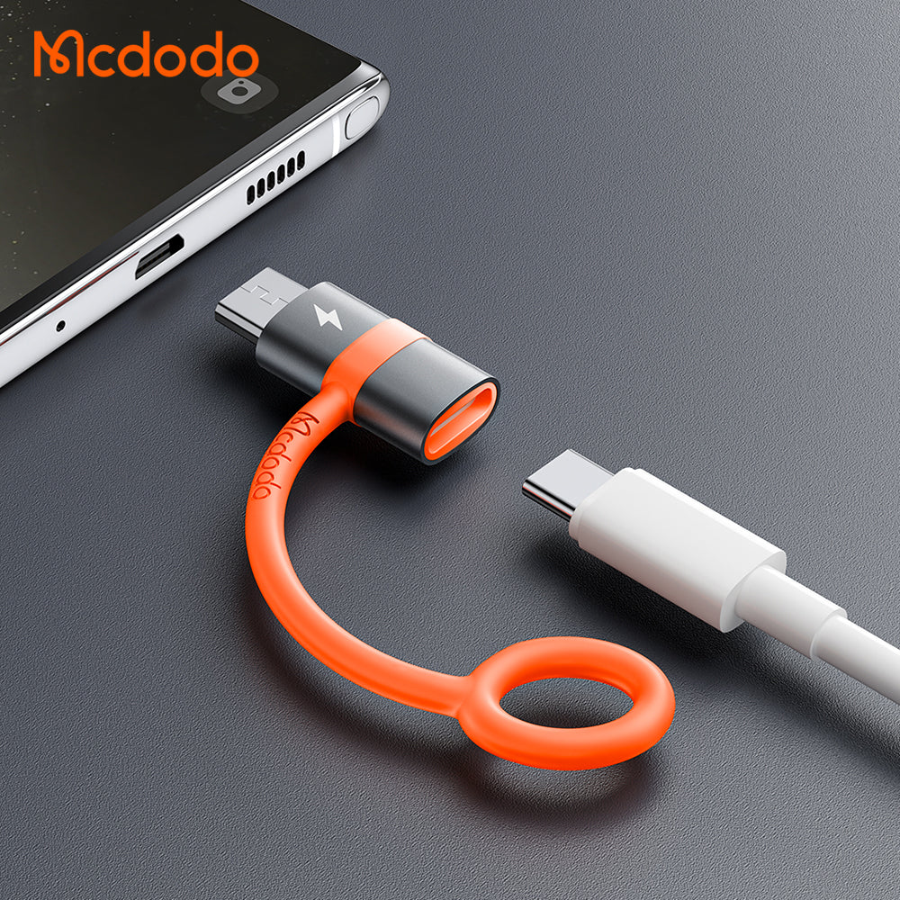 Adaptér pro data a nabíjení USB-C - microUSB McDodo OT-3820, šedý