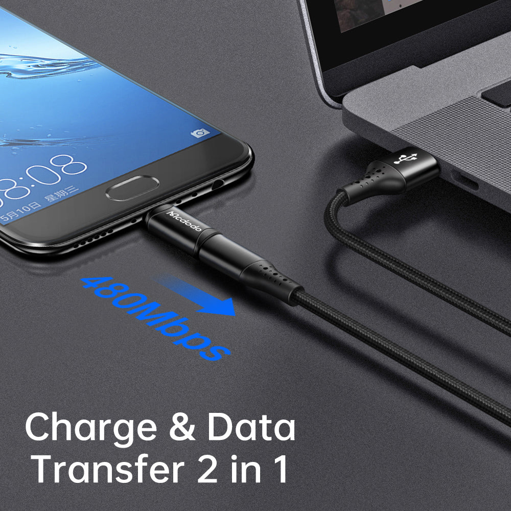 Adaptér pro data a nabíjení USB-C - microUSB McDodo OT-7690, černý